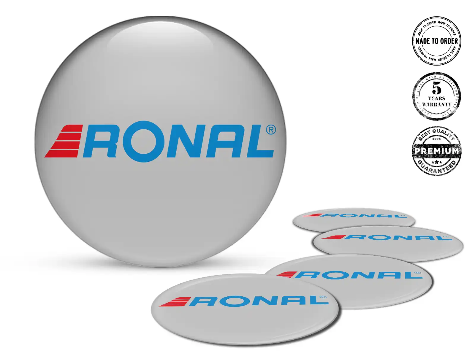 Ronal Radplaketten Logo Stilvolles Epoxy-Dome